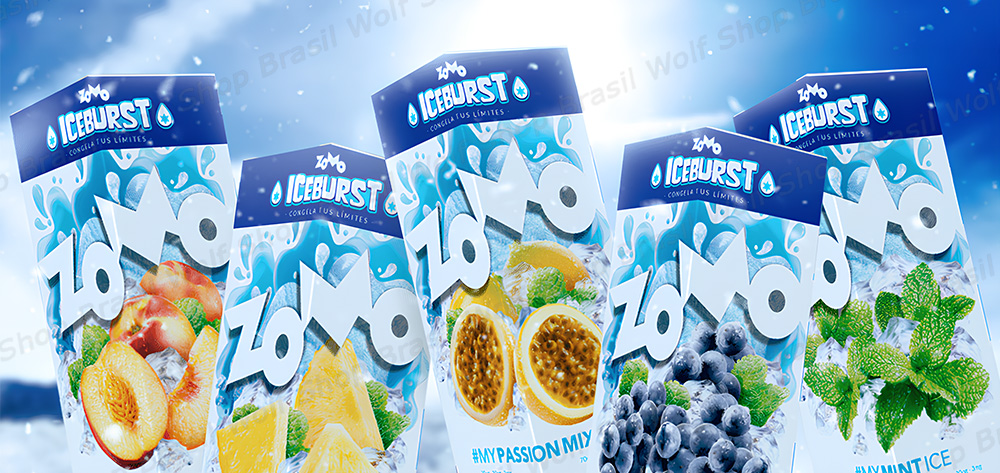 Sabores ZOMO Vape Ice Burst Juice Free Base na Wolf Shop