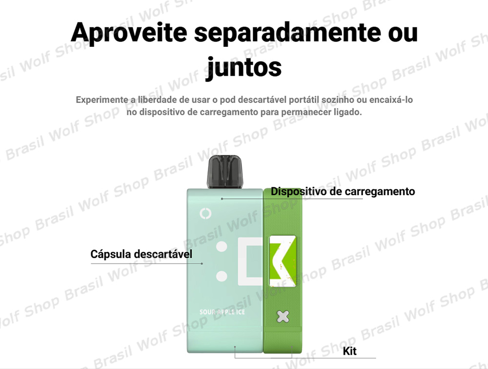 O Refil ELFBAR EW16000 SMART funciona separadamente, porém para carregar necessita da bateria!