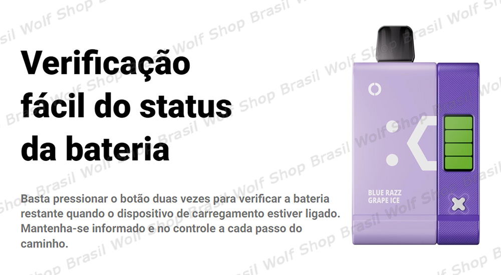 Status a um clique no Pod Descartável ELFBAR EW16000 SMART kit na Wolf Shop Brasil