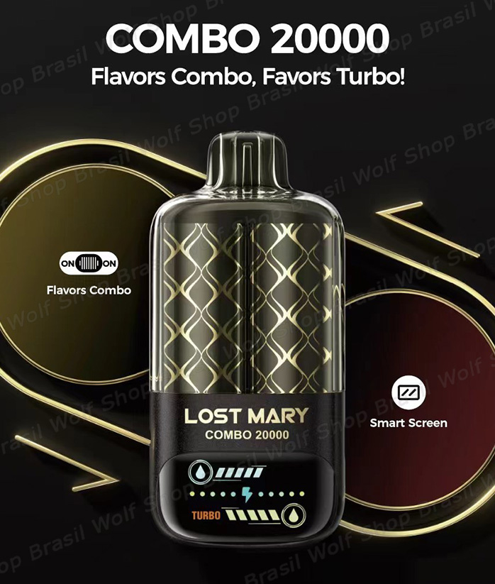 Nunca Enjoe do sabor no Pod Descartável LOST MARY COMBO 20000 com 20000 Puffs na Wolf Shop