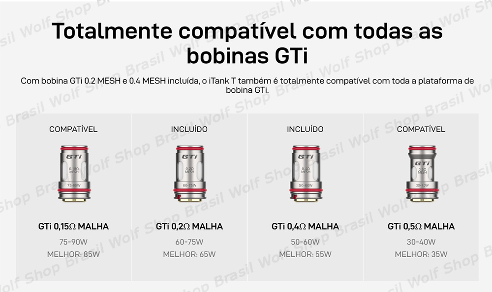 Compatibilidade de coils Vaporesso GEN MAX na Wolf Shop