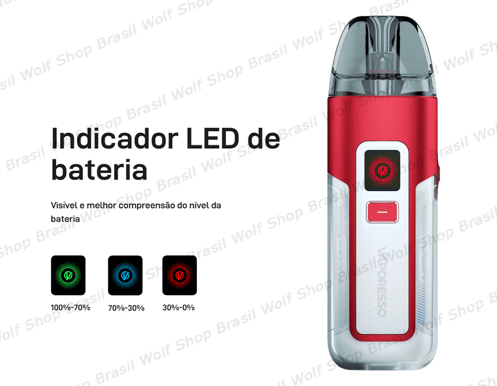 Indicador LED Pod System Vaporesso LUXE X2 na Wolf Shop