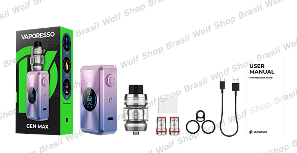 O que vem incluso no Vape Vaporesso GEN MAX na Wolf Shop