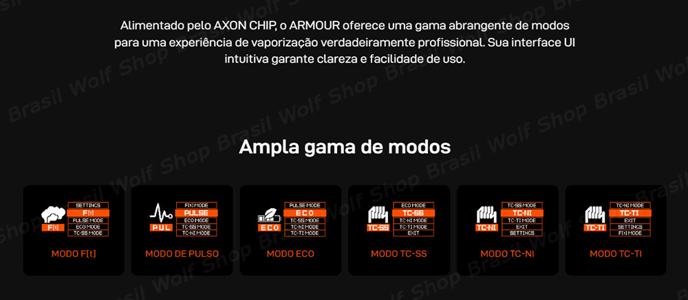 Interface intuitiva no Vaporesso ARMOUR MAX na Wolf Shop