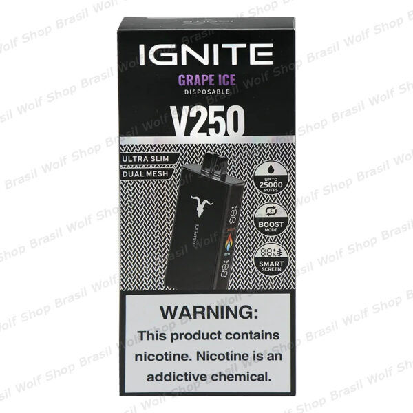 Pod-Descartável-IGNITE-V250-Grape-Ice-na-Wolf