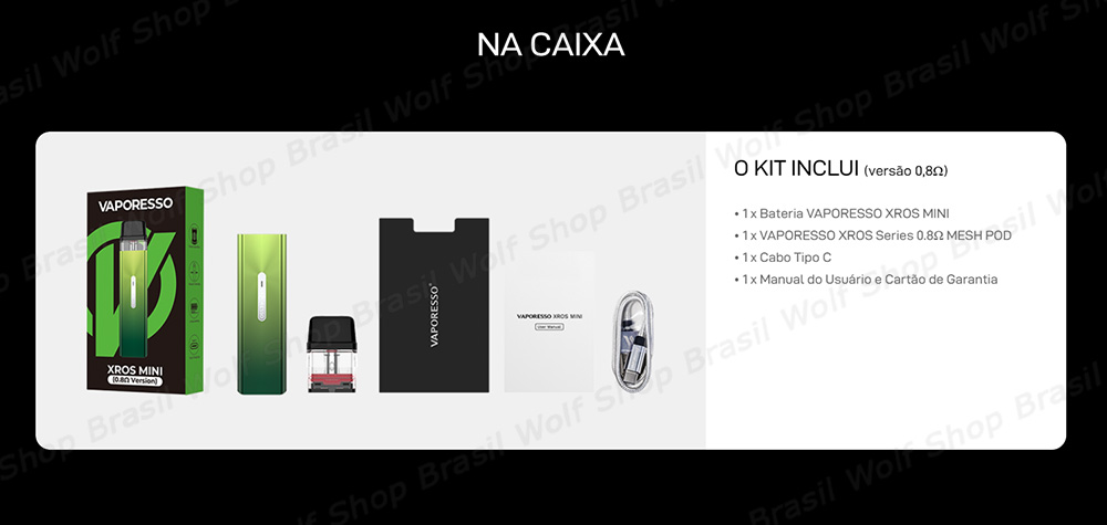 Caixa Pod System Vaporesso XROS Mini na Wolf Shop