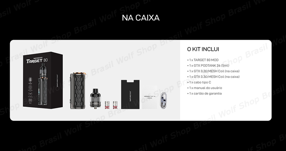 Caixa Pod System Vaporesso XROS TARGET 80 na Wolf Shop