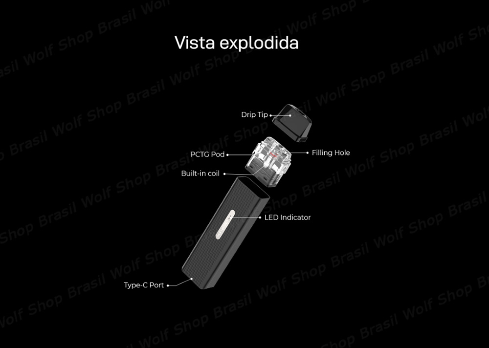 Vista Expandida Pod System Vaporesso XROS Mini na Wolf Shop